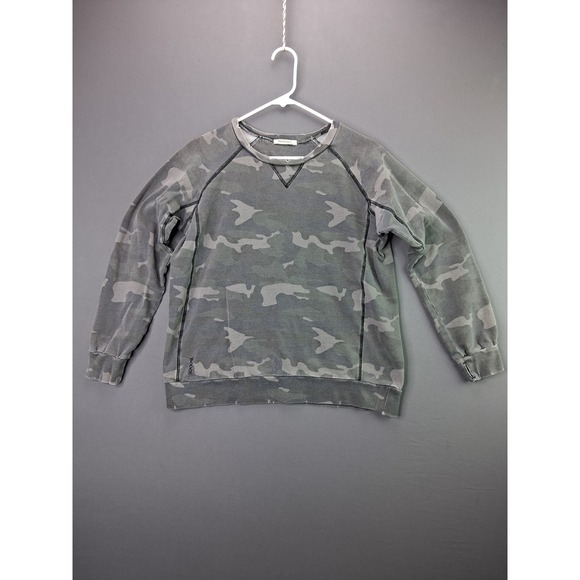 Ragdoll Tops - Ragdoll Camo Sweatshirt Distressed Crewneck Pullover Gray Camouflage Small S